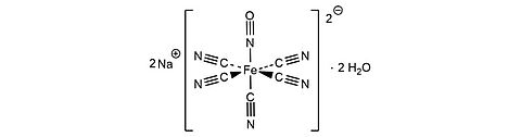 Structural formula nitroprusside sodium